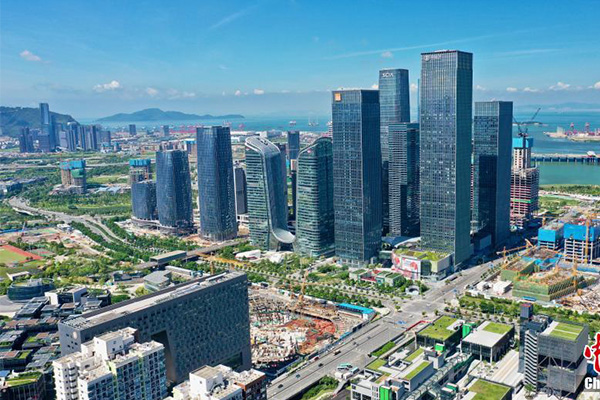 俯瞰深圳前海深港現代服務業合作區建設風貌